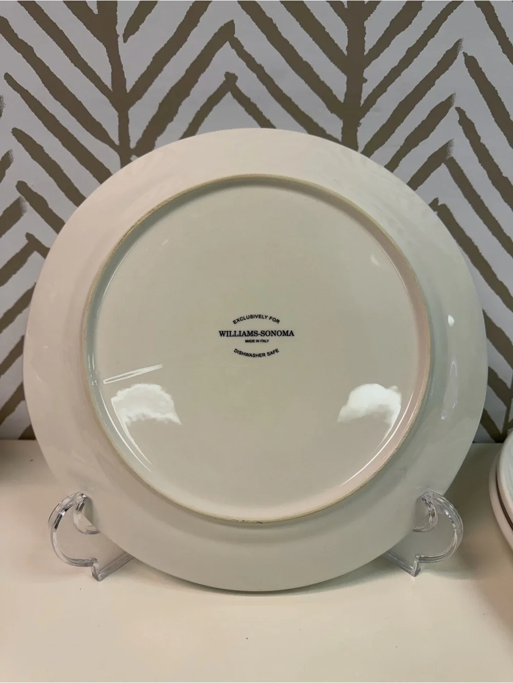 Williams Sonoma Large White Rimmed Dinner Plates Set of 3